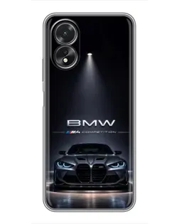 Чохол для OPPO A38 з картинкою «BMW крізь нічне місто»