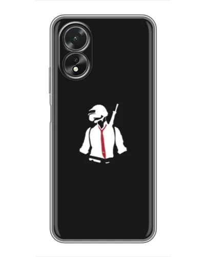 Чохол для OPPO A38 з картинкою «PUBG — силует воїна»