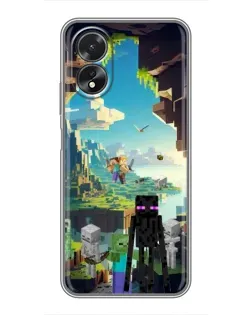 Чохол для OPPO A38 з картинкою «Ендермен у лісі»