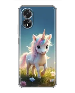 Чехол для OPPO A38 с картинкой «Единорог на поляне» Чехол для OPPO A38 с картинкой «Единорог на поляне»