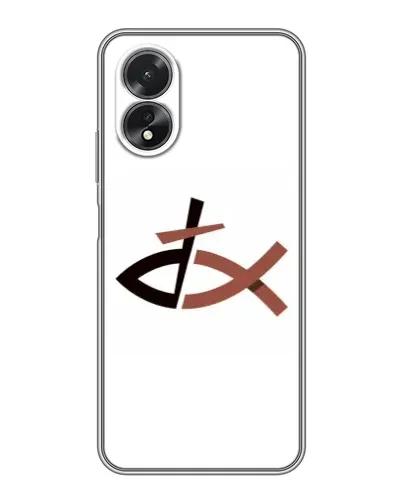 Чехол для OPPO A38 с картинкой «Рыба и крест»