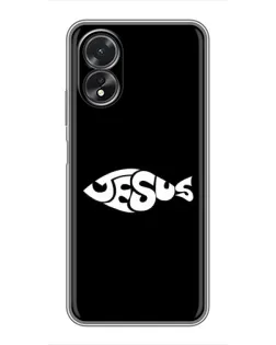 Чехол для OPPO A38 с картинкой «Рыба Jesus» Чехол для OPPO A38 с картинкой «Рыба Jesus»