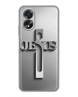Чехол для OPPO A38 с картинкой «Металлический крест Jesus» Чехол для OPPO A38 с картинкой «Металлический крест Jesus»