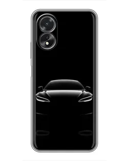 Чохол для OPPO A38 з картинкою «Силует Tesla Night»