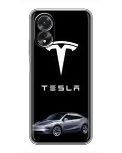 Чохол для OPPO A38 з картинкою «Tesla Model Y»