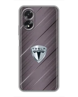 Чохол для OPPO A38 з картинкою «Металева текстура Tesla»