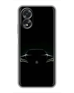 Чохол для OPPO A38 з картинкою «Mercedes — силует авто»