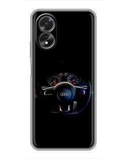 Чохол для OPPO A38 з картинкою «Салон Audi — кермо»