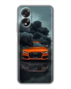 Чохол для OPPO A38 з картинкою «Audi у хмарах диму»
