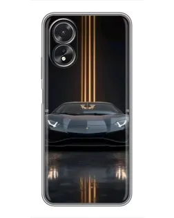 Чохол для OPPO A38 з картинкою «Lamborghini золоті лінії»