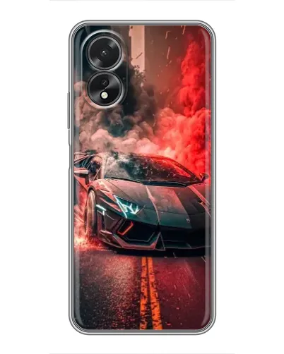 Чохол для OPPO A38 з картинкою «Lamborghini червоний дим»