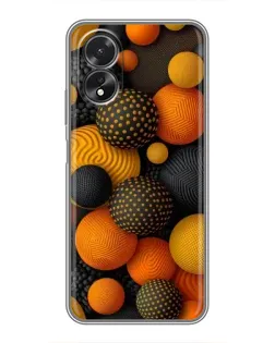 Чехол для OPPO A38 с картинкой «Объемные оранжевые сферы»