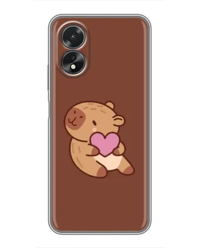 Чохол для OPPO A38 з картинкою «Капібара з серцем»
