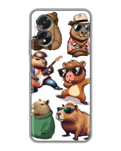 Чохол для OPPO A38 з картинкою «Круті капібари музиканти»