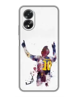 Чехол для OPPO A38 с картинкой «Акварельный Месси Барселона»