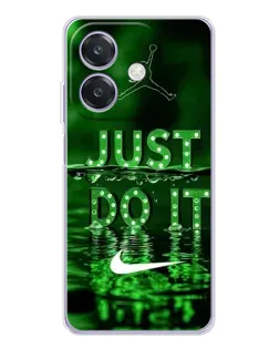 Чехол для OPPO A3x с картинкой «Зеленый неоновый Nike»