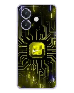 Чехол для OPPO A3x с картинкой «Nike — золотая искра»