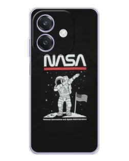 Чехол для OPPO A3x с картинкой «NASA — шагаем по Луне»