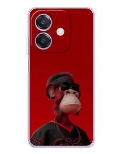 Чехол для OPPO A3x с картинкой «Bored Ape в красном»