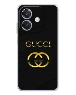 Чехол для OPPO A3x с картинкой «Золотой логотип Gucci»