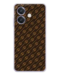 Чехол для OPPO A3x с картинкой «Gucci — золотые диагонали»