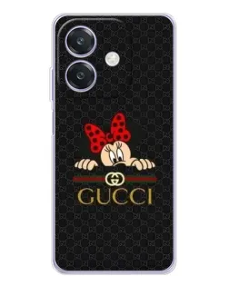 Чехол для OPPO A3x с картинкой «Минни Маус Gucci — черный»