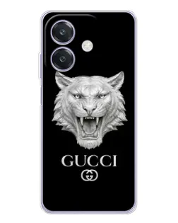 Чехол для OPPO A3x с картинкой «Gucci — серебряный лев»
