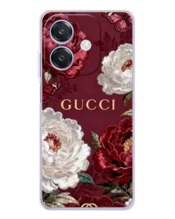 Чехол для OPPO A3x с картинкой «Gucci — бордовые розы»