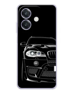 Чехол для OPPO A3x с картинкой «Темный силуэт BMW»