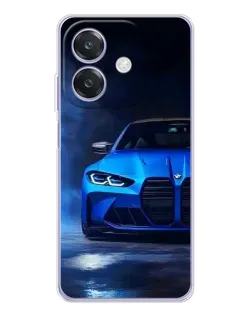 Чехол для OPPO A3x с картинкой «Голубая BMW M4»