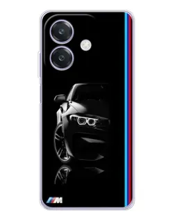 Чехол для OPPO A3x с картинкой «Силуэт BMW в темноте»