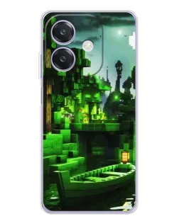 Чохол для OPPO A3x з картинкою «Minecraft лісовий пейзаж»