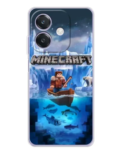 Чехол для OPPO A3x с картинкой «Minecraft ледяной мир»