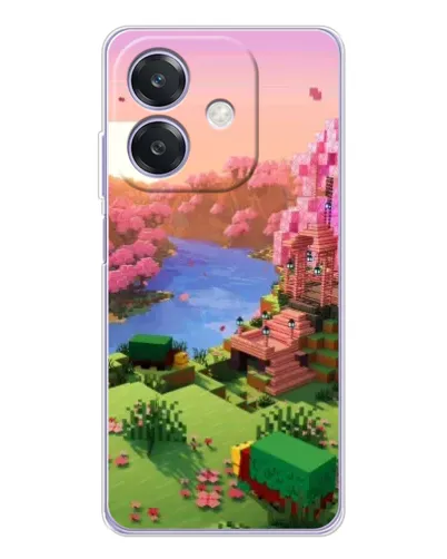 Чехол для OPPO A3x с картинкой «Розовое дерево Minecraft»