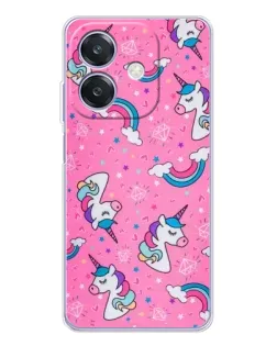 Чохол для OPPO A3x з картинкою «Unicorn паттерн рожевий»