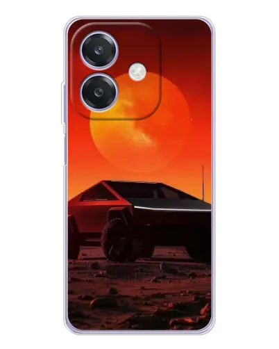Чехол для OPPO A3x с картинкой «Cybertruck на Марсе»