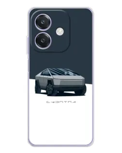 Чехол для OPPO A3x с картинкой «Серебристый Cybertruck Tesla»