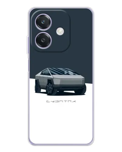 Чехол для OPPO A3x с картинкой «Серебристый Cybertruck Tesla»