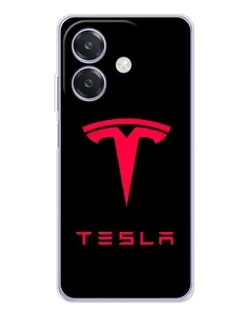Чехол для OPPO A3x с картинкой «Tesla Red Logo»