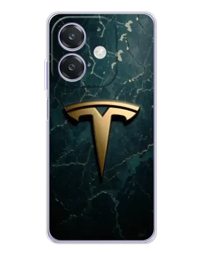 Чехол для OPPO A3x с картинкой «Мраморная Tesla Gold»