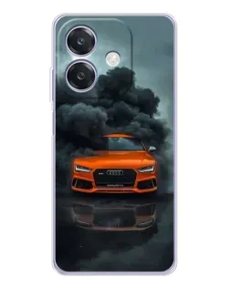 Чехол для OPPO A3x с картинкой «Audi в облаках дыма»