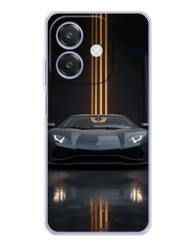 Чехол для OPPO A3x с картинкой «Lamborghini золотые линии»