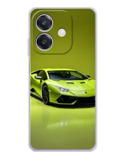 Чехол для OPPO A3x с картинкой «Салатовый Lamborghini Huracan»