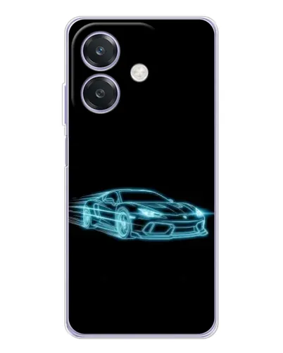 Чехол для OPPO A3x с картинкой «Неоновый контур Lamborghini»