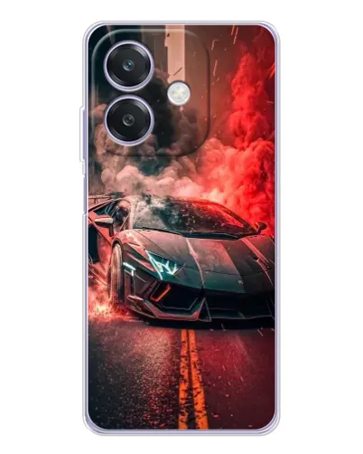Чехол для OPPO A3x с картинкой «Lamborghini красный дым»