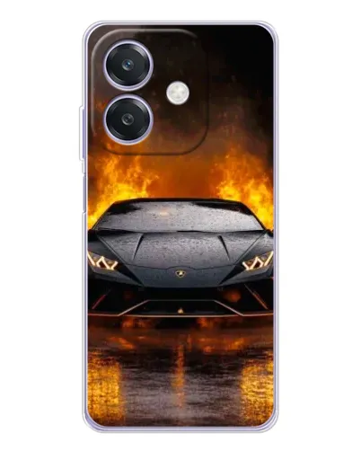 Чехол для OPPO A3x с картинкой «Lamborghini в огне»