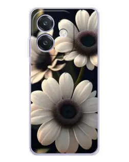 Чохол для OPPO A3x з картинкою «Білі маргаритки макро»