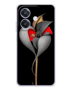 Чохол для OPPO A3x з картинкою «Срібна фантазійна квітка»