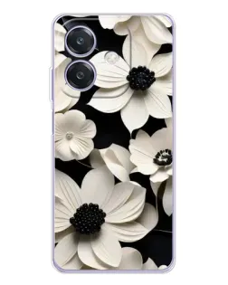 Чохол для OPPO A3x з картинкою «Об'ємні білі квіти»