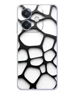 Чохол для OPPO A3x з картинкою «Біла об'ємна сітка»